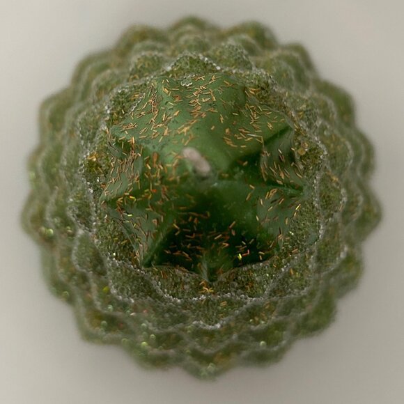 Large Lime Green Sparkly Christmas Tree Candle NEW UNUSED - Picture 10 of 11